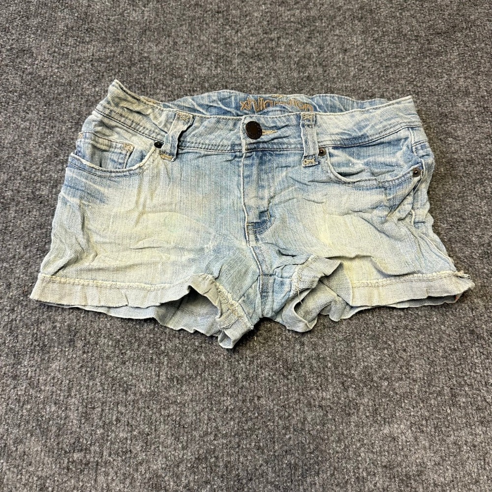 Xhilaration Jean Shorts Womens Size L Light Wash Low Rise Mini Denim Casual Good